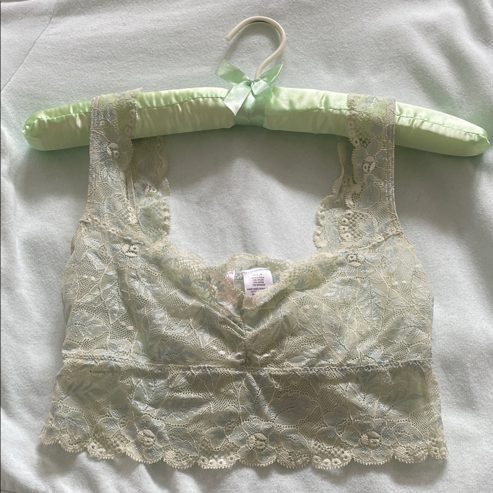 🧚‍♀️ Victoria's Secret Mint Floral Lace Bralette M - Picture 6 of 7
